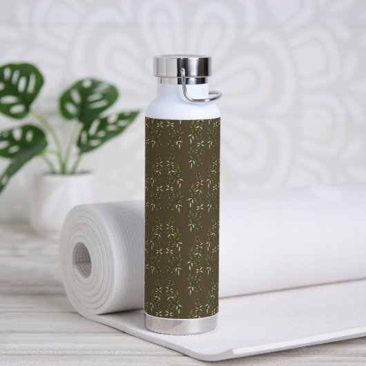 Sage Green Watercolor French Country Olive Pattern Waterfles (Yoga (Gedraaid) )