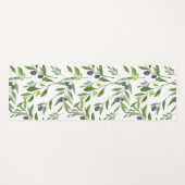 Sage Green Watercolor French Country Olive Pattern Yogamat (Voorkant (horizontaal))