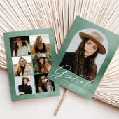 Sage Green Waterverf Arch 7 Foto Afstuderen Aankondiging