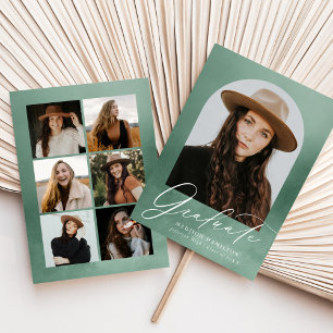 Sage Green Waterverf Arch 7 Foto Afstuderen Aankondiging