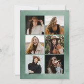 Sage Green Waterverf Arch 7 Foto Afstuderen Aankondiging (Achterkant)