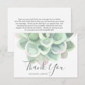 Sage Green Waterverf Botanisch Succulent Weddensch Bedankkaart (Voorkant / Achterkant)