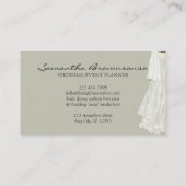 Sage Green Waterverf Bride Dress Wedding Planner Visitekaartje (Achterkant)