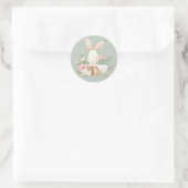 Sage Green Waterverf Bunny Rabbit Ronde Sticker (Tas)
