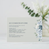 Sage Green Waterverf Floral Wedding Hotel Informatiekaartje (Staand voorkant)
