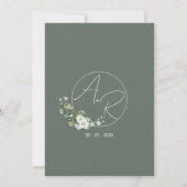 Sage Green Waterverf Floral Wedding Kaart (Achterkant)