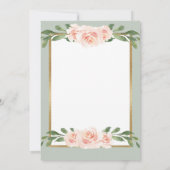 Sage Green Waterverf Floral Wedding Kaart (Achterkant)
