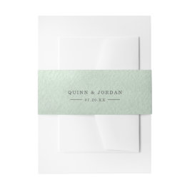 Sage Green Waterverf gepersonaliseerde bruiloft Uitnodigingen Wikkel