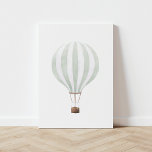 Sage Green Waterverf Hot Air ballon Canvas Afdruk<br><div class="desc">This vintage watercolor hot air balloon print is a beautiful way to decorate your nursery,  kids room,  or any travel-themed space.</div>