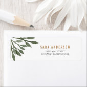 Sage Green Waterverf Leaves Etiket (Insitu)