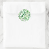 Sage Green Waterverf Leaves Ronde Sticker (Tas)