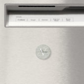 Sage Green Waterverf Monogram Naam Magneet (Insitu (Vaatwasser))