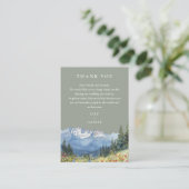 Sage Green Waterverf Mountain Wedding Bedankt Plaatskaartje (Staand voorkant)