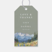 Sage Green Waterverf Mountain Wildflower Wedding Cadeaulabel (Voorkant)