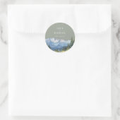 Sage Green Waterverf Mountain Wildflower Wedding Ronde Sticker (Tas)