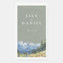 Sage Green Waterverf Mountain Wildflower Wedding