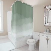 Sage Green Waterverf Ombre Douchegordijn (In situ)