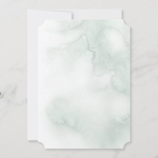 Sage Green Waterverf Pewter Willow Branch Save The Date (Achterkant)