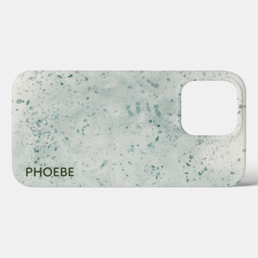 Sage Green Waterverf Phone Case (Achterkant (horizontaal))