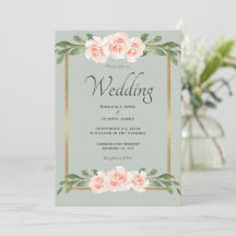 Sage Green Waterverf Romantic Floral Wedding