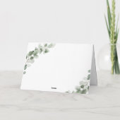 Sage Green Waterverf verlaat moderne bruiloft Bedankkaart (Achterkant)