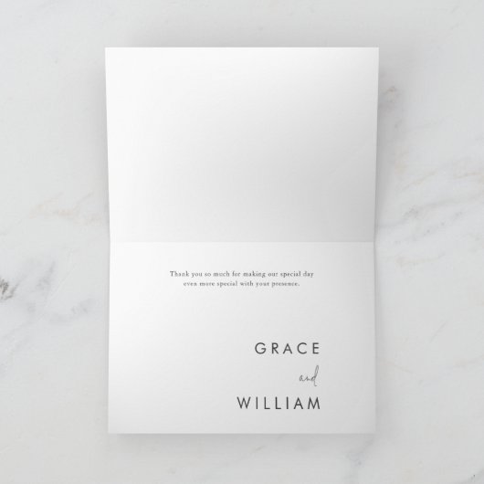 Sage Green Waterverf verlaat moderne bruiloft Bedankkaart (Binnen)