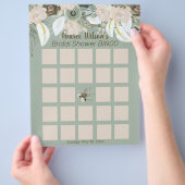 Sage Green Waterverf Vrijgezellenfeest Bingo Flyer (Hand)