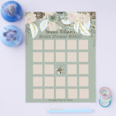 Sage Green Waterverf Vrijgezellenfeest Bingo Flyer (Enkel)