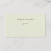 Sage Green Waterverf Vrijgezellenfeest Raffle Informatiekaartje (Achterkant)