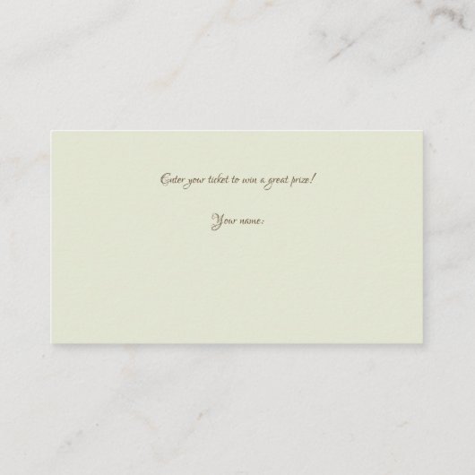 Sage Green Waterverf Vrijgezellenfeest Raffle Informatiekaartje (Achterkant)