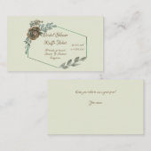 Sage Green Waterverf Vrijgezellenfeest Raffle Informatiekaartje (Voorkant / Achterkant)