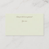 Sage Green Waterverf Vrijgezellenfeest Raffle Tick Informatiekaartje (Achterkant)