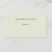 Sage Green Waterverf Vrijgezellenfeest Raffle Tick Informatiekaartje (Achterkant)