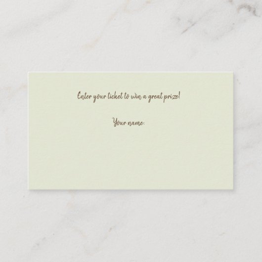 Sage Green Waterverf Vrijgezellenfeest Raffle Tick Informatiekaartje (Achterkant)