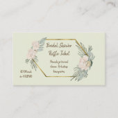 Sage Green Waterverf Vrijgezellenfeest Raffle Tick Informatiekaartje (Voorkant)