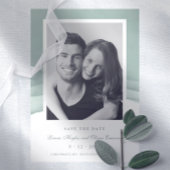 Sage Green Waterverf Wedding Save the Date Kaart