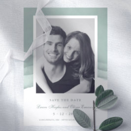 Sage Green Waterverf Wedding Save the Date Kaart