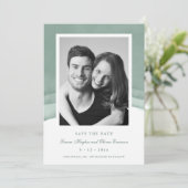 Sage Green Waterverf Wedding Save the Date Kaart (Staand voorkant)