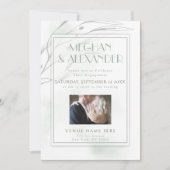 Sage Green Waterverf Willow Branch Photo Lijst Kaart (Voorkant)