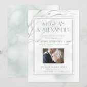 Sage Green Waterverf Willow Branch Photo Lijst Kaart (Voorkant / Achterkant)