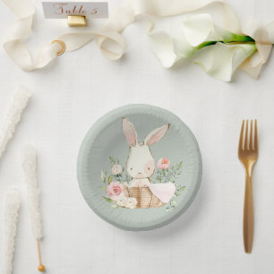 Sage Green Waterverf Woodland Bunny Papieren Kommen