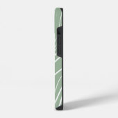 Sage Green Wave Modern gepersonaliseerd iPhone Hoesje (Linkerkant)