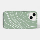 Sage Green Wave Modern gepersonaliseerd iPhone Hoesje (Achterkant horizontaal)