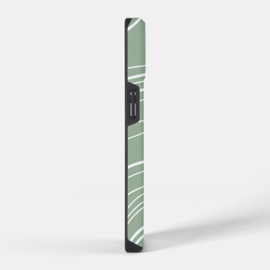 Sage Green Wave Modern gepersonaliseerd iPhone Hoesje (Rechterkant)