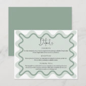 Sage Green Wavy Border Details Behuizing Kaart (Voorkant / Achterkant)