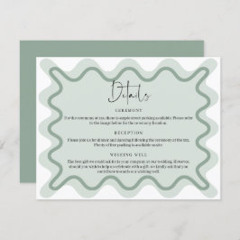 Sage Green Wavy Border Details Behuizing Kaart
