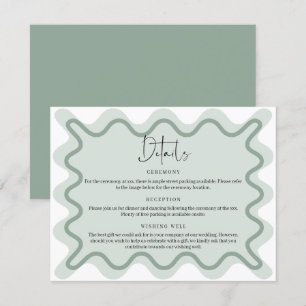 Sage Green Wavy Border Details Behuizing Kaart