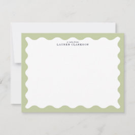 Sage Green Wavy Frame Note Card Kaart