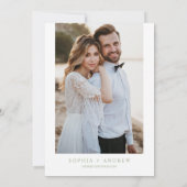 Sage Green we doen minimalistische huwelijksuitnod Kaart (Achterkant)