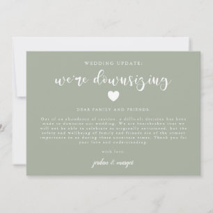 Sage Green We downsizing Wedding Update Aankondiging